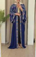 Yasmin Blue Embroidered Open Abaya/Bisht