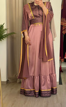 Very Elegant New Design Pink and Black Embroidered Dress with Golden Sleeve Details