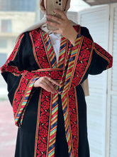 Kashmir Details Black and Red Floral Embroidered Abaya