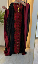 Farasheh Black and Red Embroidered Abaya/Bisht with Satin Details
