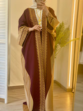 Sulaf Elegant Burgundy Bisht with Golden Palestinian Embroidery and Satin Details