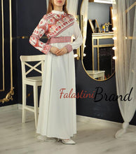 Stylish White Shoulder Details Embroidered Dress