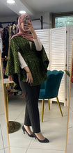 Stylish All Embroidered Green Cape\ Poncho