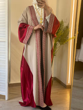Sulaf Elegant Beige Bisht with Palestinian Embroidery and Satin Details