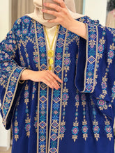 Yasmin Blue Embroidered Open Abaya/Bisht