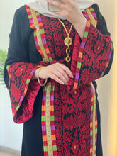 Asala Black Palestinian Embroidered Thob with Beads and Manajil Details
