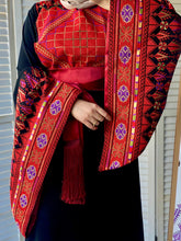 Very Unique Radan Sleeves Black and Red Thobe with Dense Embroidery and Satin Details