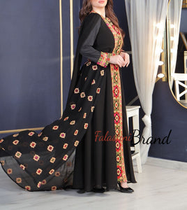 Royal Black Embroidered Dress