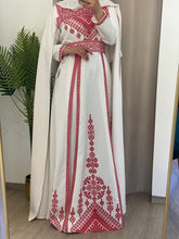 White and Red Royal Design Dress with Unique Embroidery