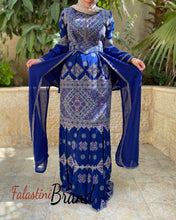 Stylish Mermaid Royal Blue Palestinian Embroidered Dress