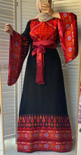 Very Unique Radan Sleeves Black and Red Thobe with Dense Embroidery and Satin Details