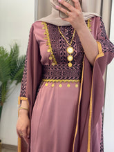 Very Elegant New Design Pink and Black Embroidered Dress with Golden Sleeve Details