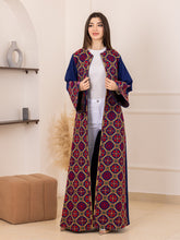 BEESAN Elegant Blue Palestinian Embroidered Abaya