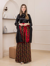 Yasmin Elegant Black Satin Thob Dress
