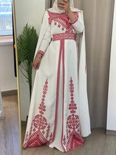 White and Red Royal Design Dress with Unique Embroidery