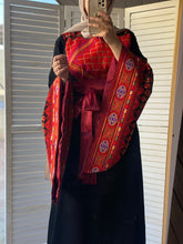 Very Unique Radan Sleeves Black and Red Thobe with Dense Embroidery and Satin Details