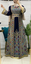 Full of Details Navy Palestinian Embroidered Thobe Dress with Kashmir Details