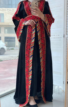 Kashmir Details Black and Red Floral Embroidered Abaya