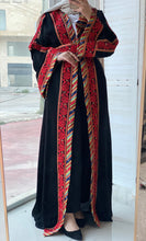 Kashmir Details Black and Red Floral Embroidered Abaya