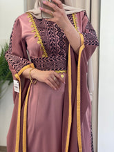 Very Elegant New Design Pink and Black Embroidered Dress with Golden Sleeve Details