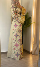 NAQSH Qasab Luxurious Beige Diamond Embroidered Abaya with Golden Thread Details