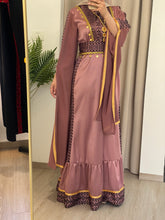 Very Elegant New Design Pink and Black Embroidered Dress with Golden Sleeve Details
