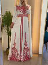 White and Red Royal Design Dress with Unique Embroidery