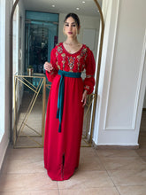 Stunning Red Crepe Dress with Chiffon Sleeves