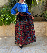 Elegant Black And Blue Embroidered Skirt