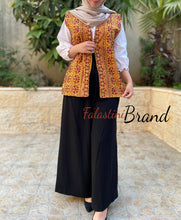 Elegant Palestinian Mustard Embroidered Best