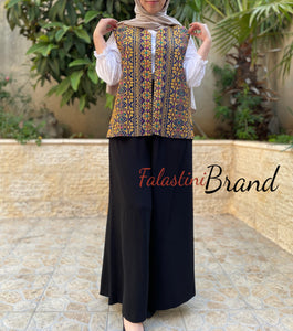 Elegant Palestinian Navy Embroidered Best