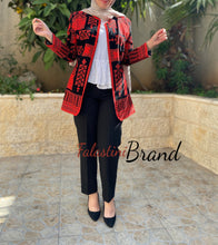 Elegant Palestinian Black And Red Embroidered Jacket