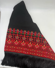 Black And Red Embroidered Shawl with Stylish Machine Embroidery