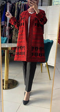 Long Red And Black Embroidered Jacket