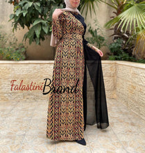 Trending Half Embroidered Golden and Black Dress