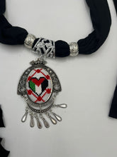 Scarf with Embroidered Palestine Flag Love Pendant