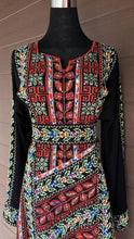 Gorgeous Black and Red Full Embroidered Palestinian Akka Thobe