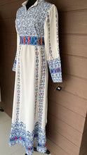 Unique Royal White And Blue Palestinian Embroidered Thob Dress