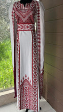 Stunning White And Red Royal Sleeve Palestinian Embroidered Dress