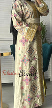 Luxurious Beige Diamond Embroidered Abaya with Golden Thread Details