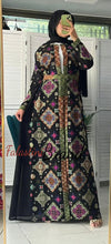 Stylish Black and Colorful Georgette Diamond Embroidered Open Abaya Kaftan