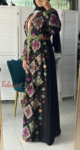 Stylish Black and Colorful Georgette Diamond Embroidered Open Abaya Kaftan