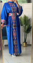 Royal Blue Embroidered Dress and Abaya Set