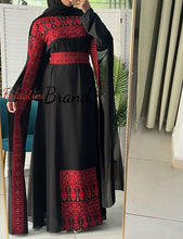 Elegant Royal Black and Red Embroidered Dress