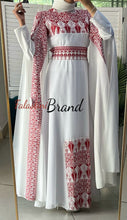 Elegant Royal Off White and Red Embroidered Dress