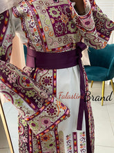 Very Luxurious White and Purple Malak Like Thob with Qasab Thread and Satin Details