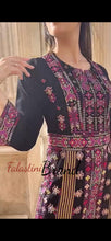 Modern Style Black and Pink Palestinian Thobe with Unique Embroidery and Kashmir Details