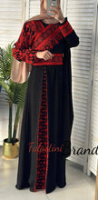 Elegant Black and Red Shoulder Details Embroidered Dress