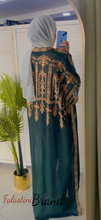 Green Embroidered Open Abaya/Bisht