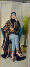 Black Embroidered Open Abaya/Bisht